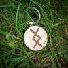 БРЕЛОК ДЕРЕВ'ЯНИЙ РУНА ІНГУЗ РУЧНА РОБОТА (HANDMADE WOODEN FLEECE INGUZ KEYRING)